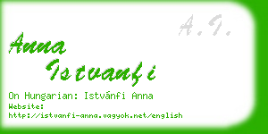 anna istvanfi business card