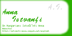 anna istvanfi business card